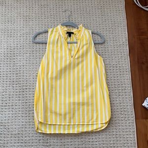Jcrew yellow and white tank blouse